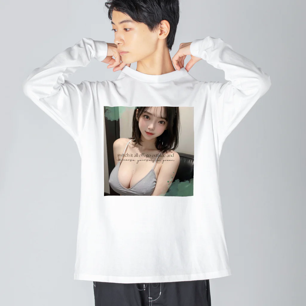 sounya sounyaの美女 図鑑（ニットブラ） ビッグシルエットロングスリーブTシャツ