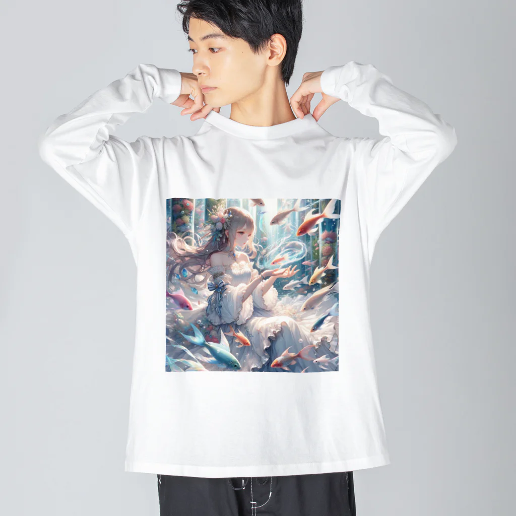 AIと愛とARTのSHOPの魚と少女 Big Long Sleeve T-Shirt