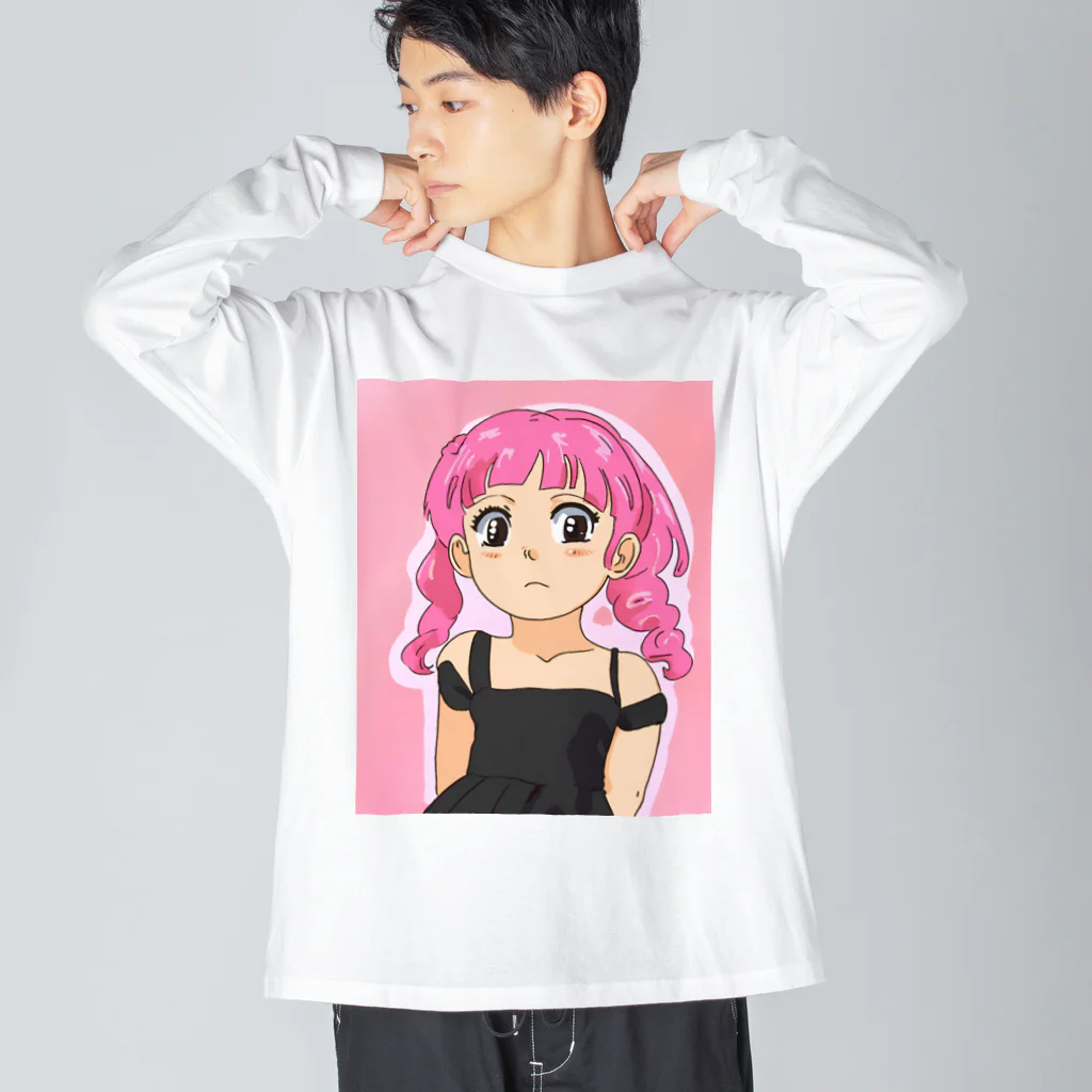 ワンダーワールド・ワンストップのピンク髪の少女 Big Long Sleeve T-Shirt