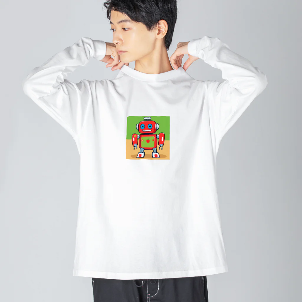 pepe55の青森　 "津軽のりんごガードロボット" ビッグシルエットロングスリーブTシャツ