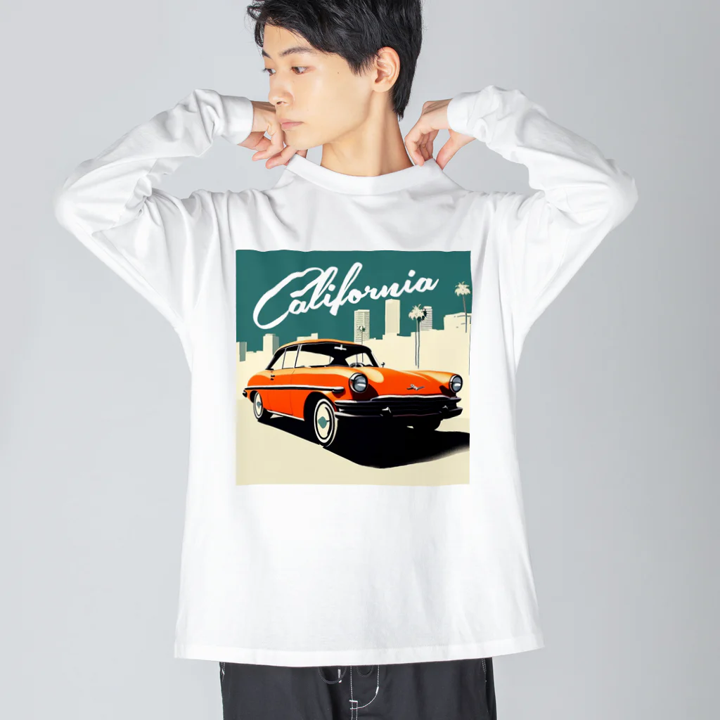 めそぽのカリフォルニアのオレンジの車 ビッグシルエットロングスリーブTシャツ