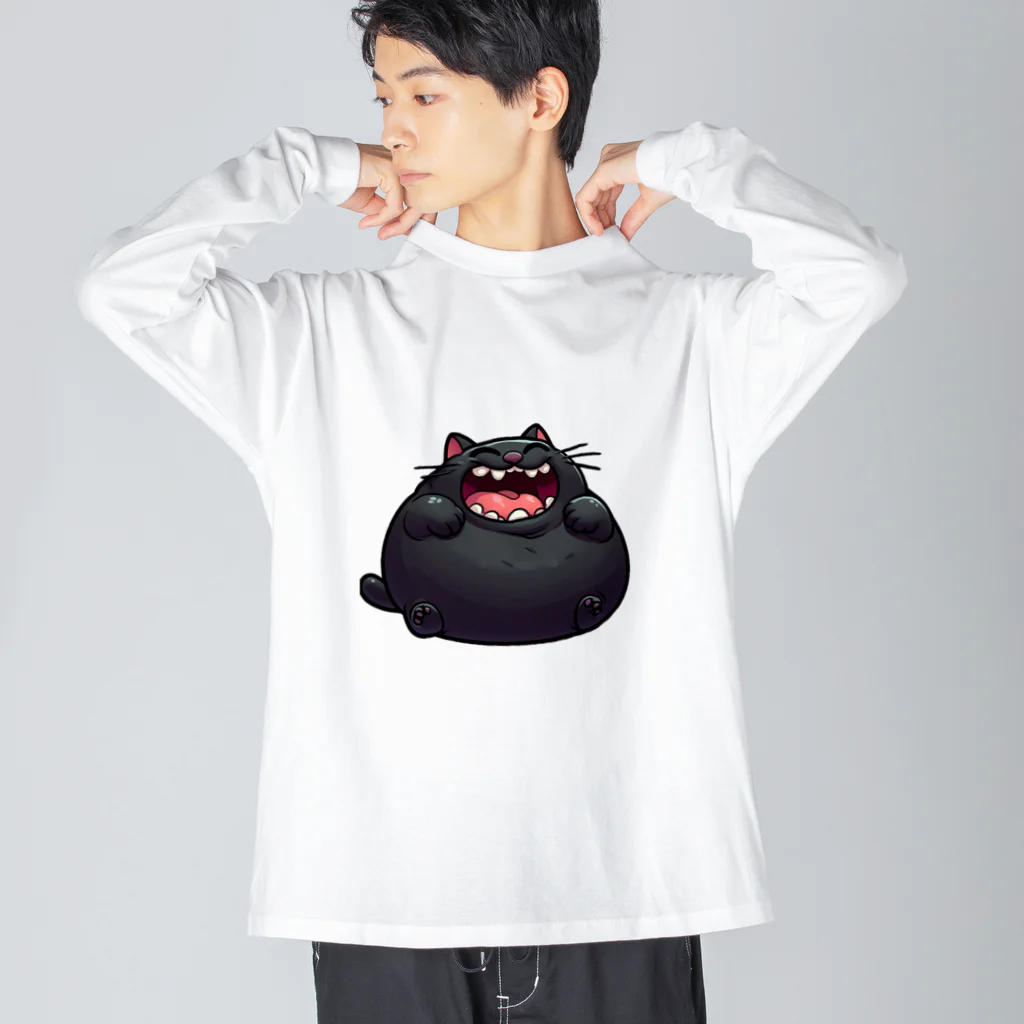 にゃんたれのふとっちょ笑猫プラッシュ ビッグシルエットロングスリーブTシャツ