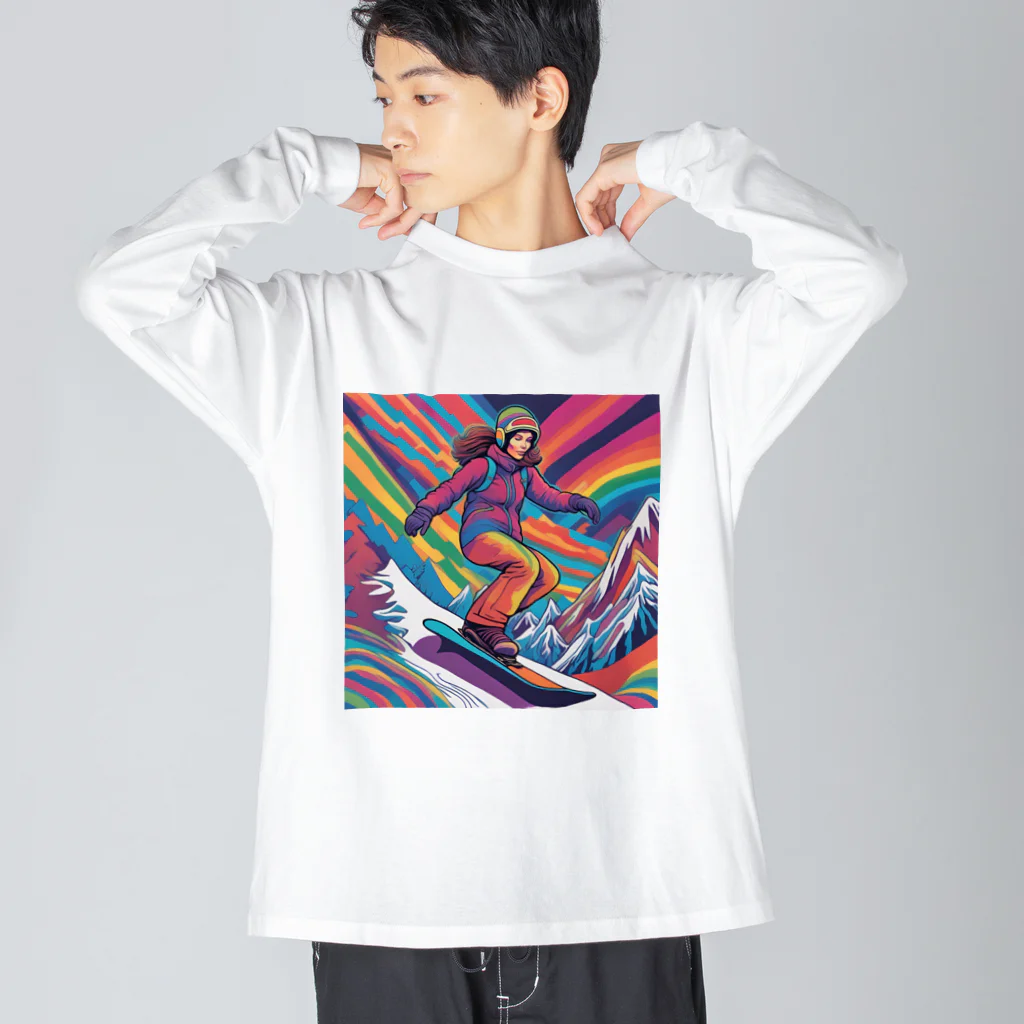 COOL×3のカラフルスノボーウーマン ビッグシルエットロングスリーブTシャツ