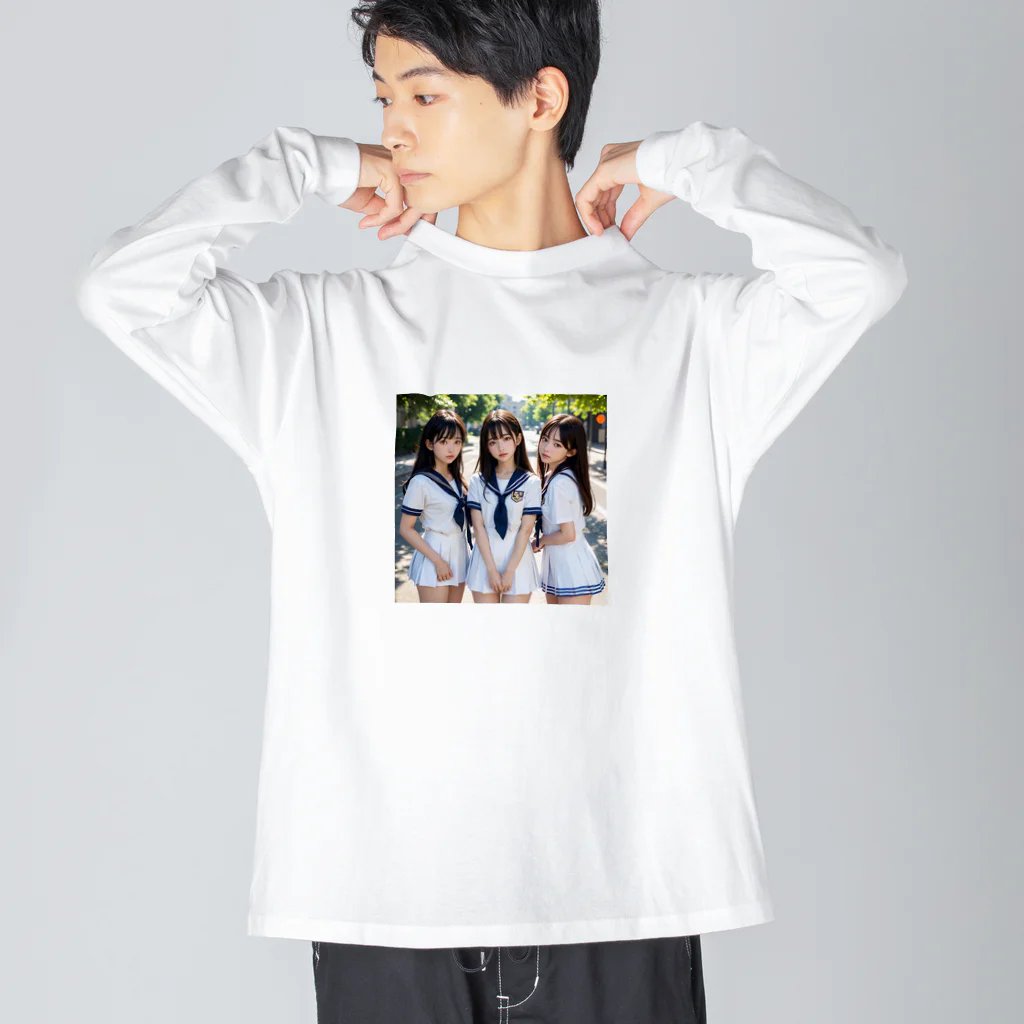 awunのAI美女　 Big Long Sleeve T-Shirt