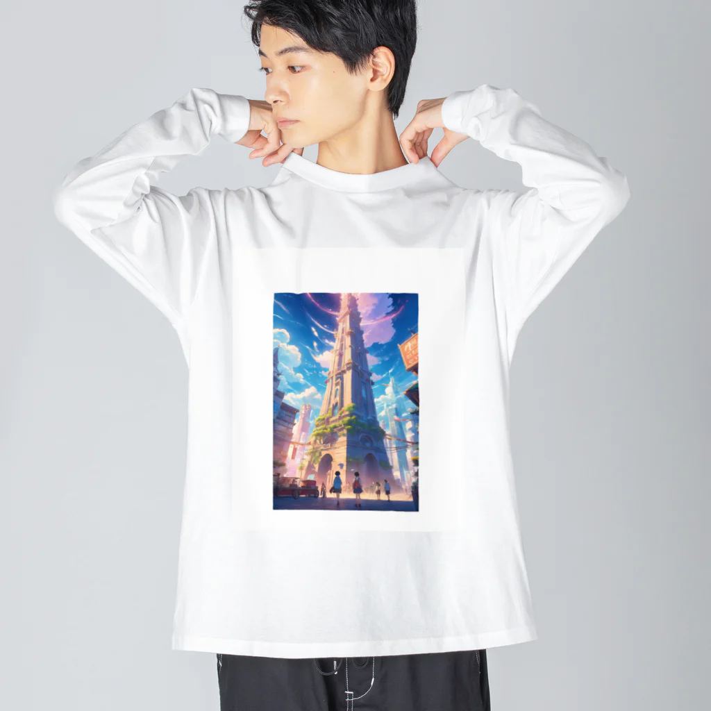 ワンダーワールド・ワンストップの空高くそびえ立つ塔 Big Long Sleeve T-Shirt