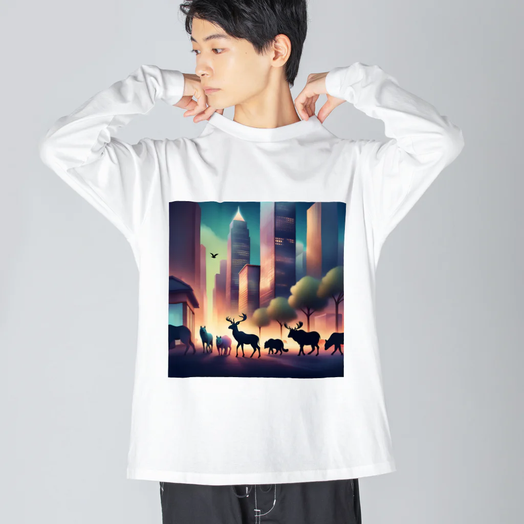 animalsのジャングルを抜け出し都会に来た動物たち Big Long Sleeve T-Shirt