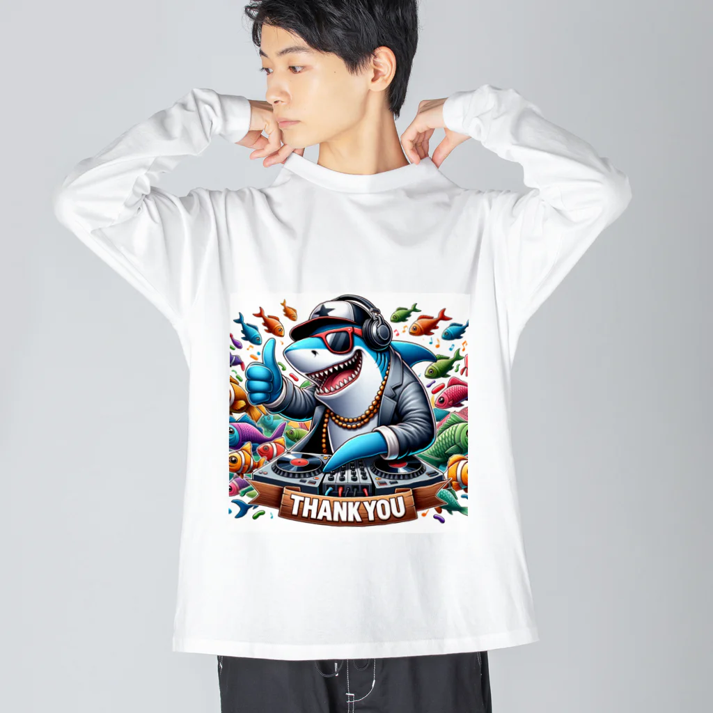 DJシャークのDJシャーク(thank you) Big Long Sleeve T-Shirt