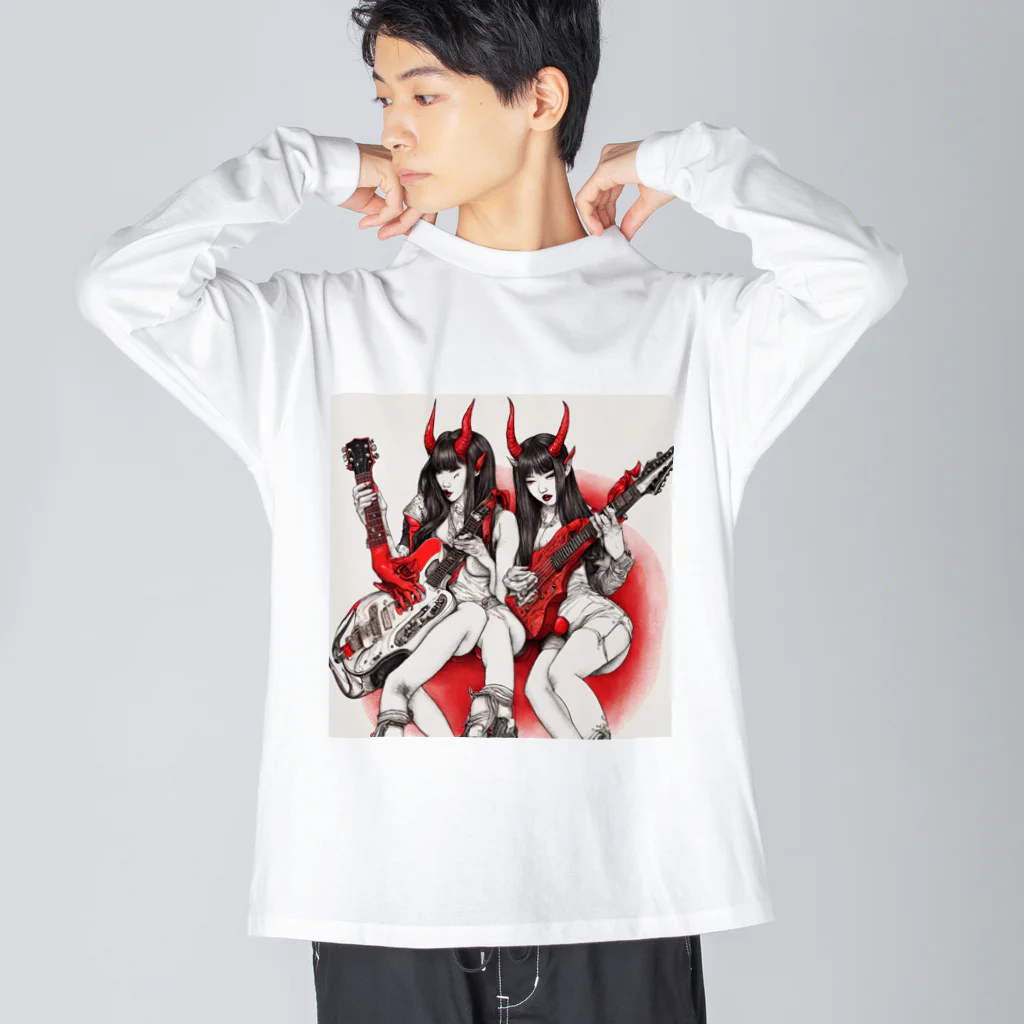 HELLOの赤デビル女ダ・ゾーン Big Long Sleeve T-Shirt