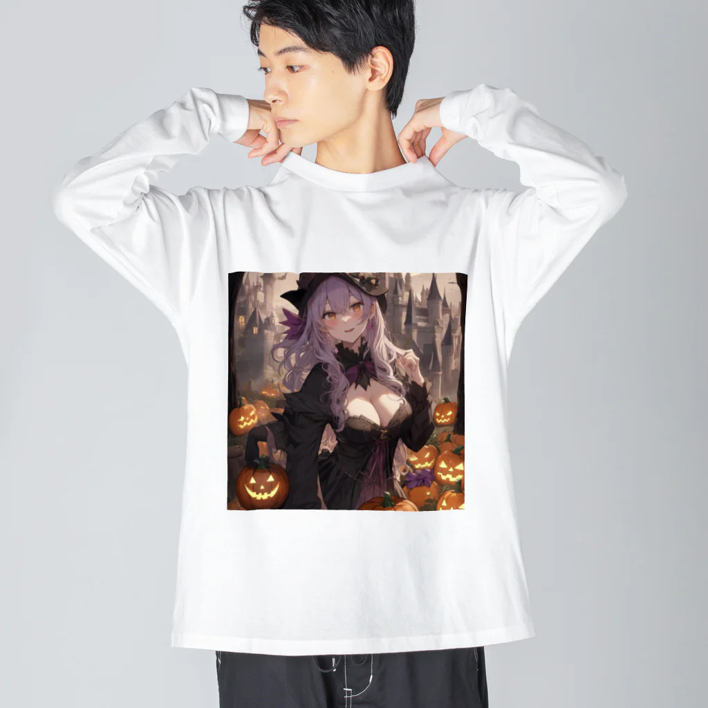 ５６アイテムズのハロウィン魔女 Big Long Sleeve T-Shirt