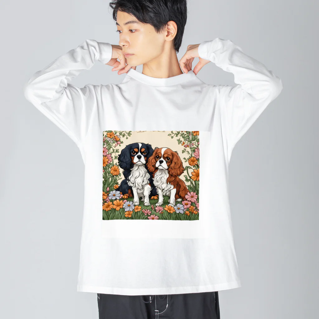 melu609の仲良しキャバリアちゃん Big Long Sleeve T-Shirt