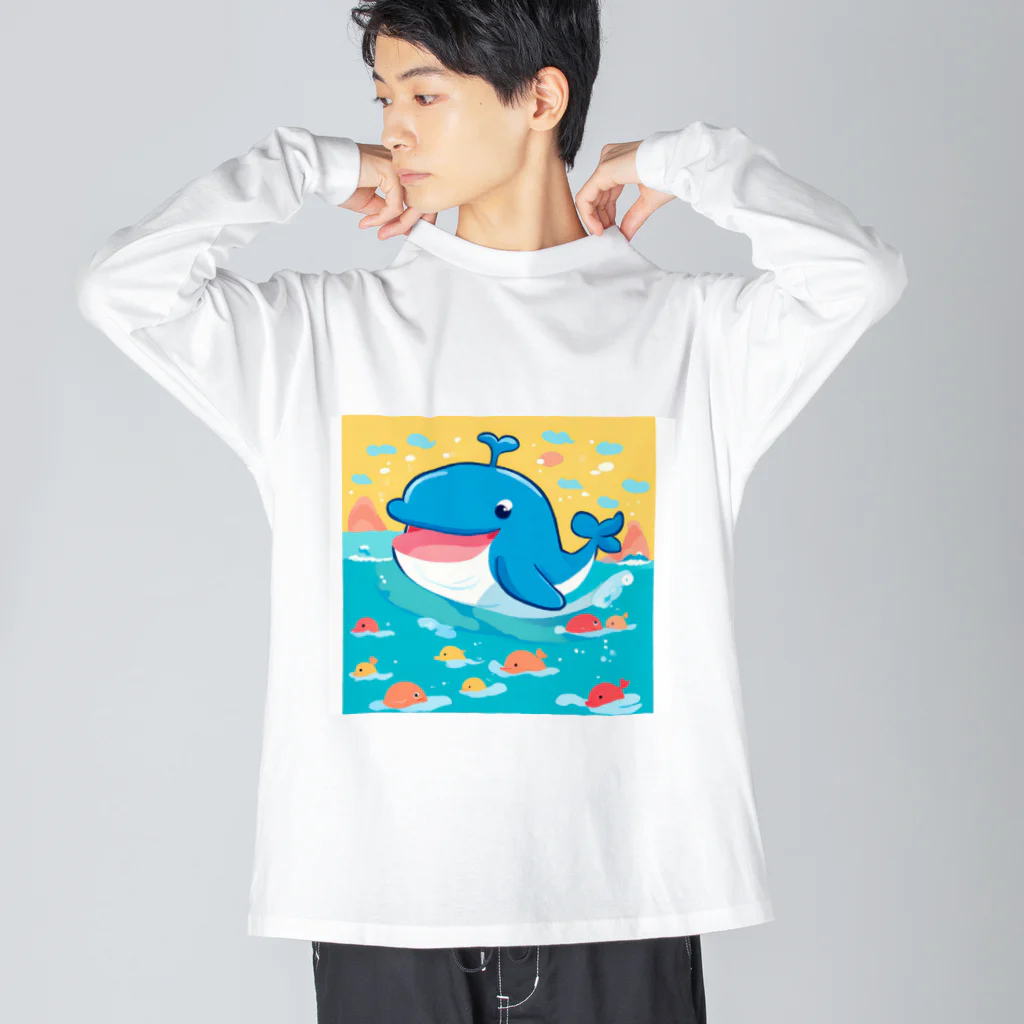 ニャン太郎ショップの楽しい海の中 ビッグシルエットロングスリーブTシャツ