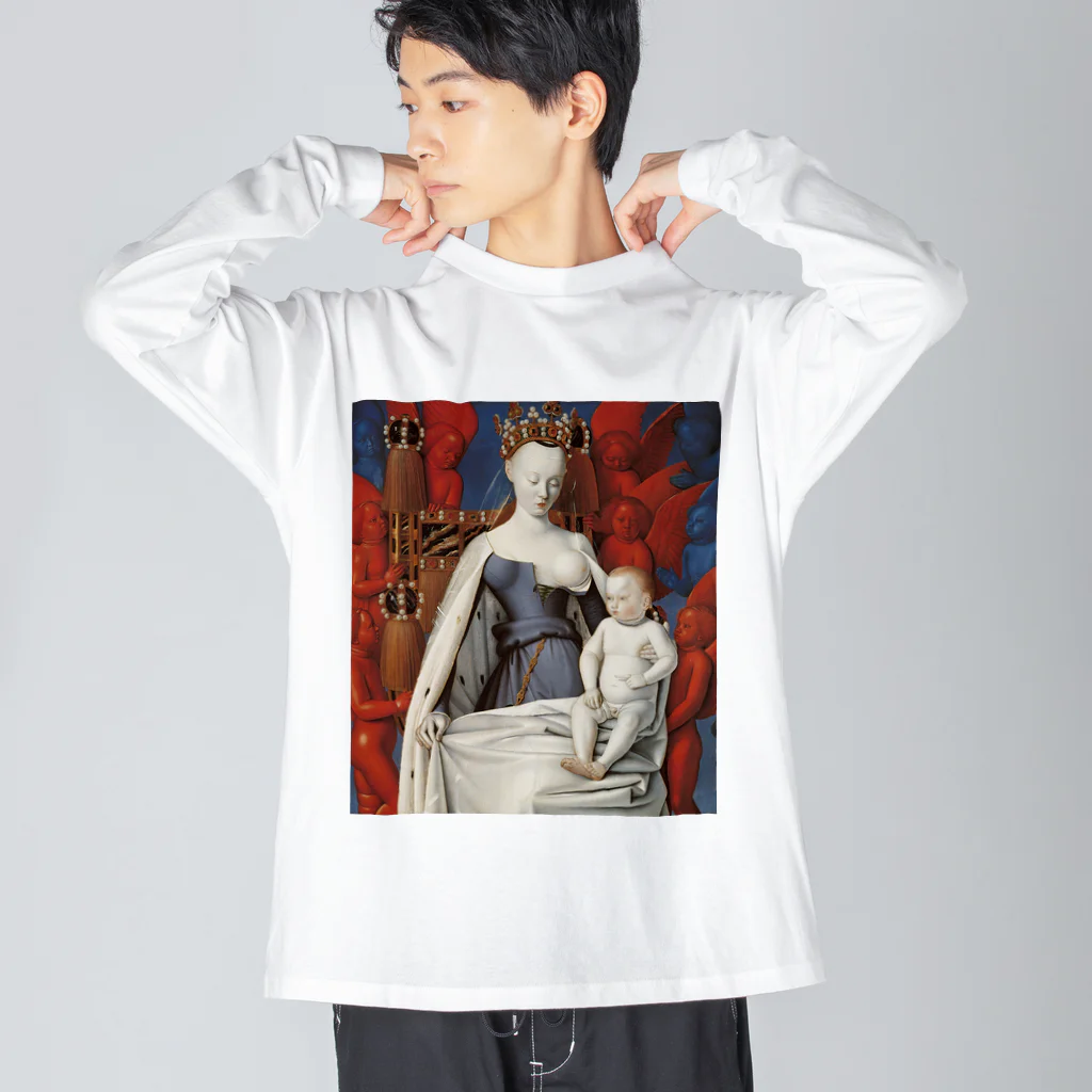 世界美術商店の聖母子と天使たち / Virgin and Child Surrounded by Angels ビッグシルエットロングスリーブTシャツ