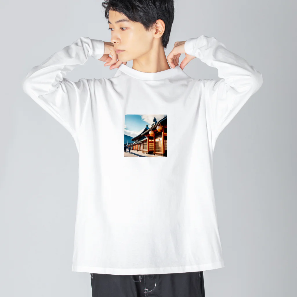 kitatyan9021の日本の街並み ビッグシルエットロングスリーブTシャツ