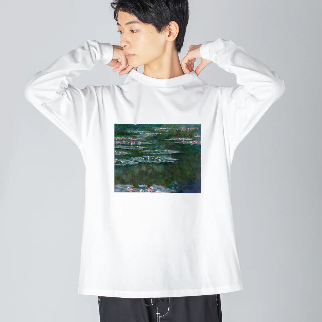 名画館のモネ「睡蓮②」　クロード・モネの絵画【名画】睡蓮シリーズ ビッグシルエットロングスリーブTシャツ