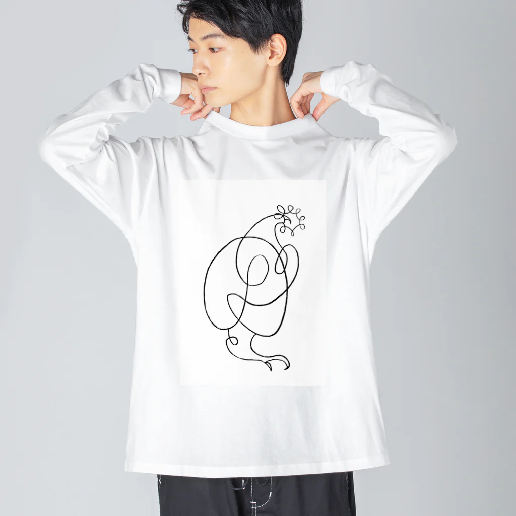 techonionの一筆bird_1 Big Long Sleeve T-Shirt