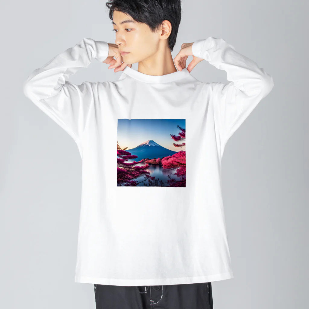 P.H.C（pink house candy）の富士山と紅葉、そして湖のグッズ Big Long Sleeve T-Shirt