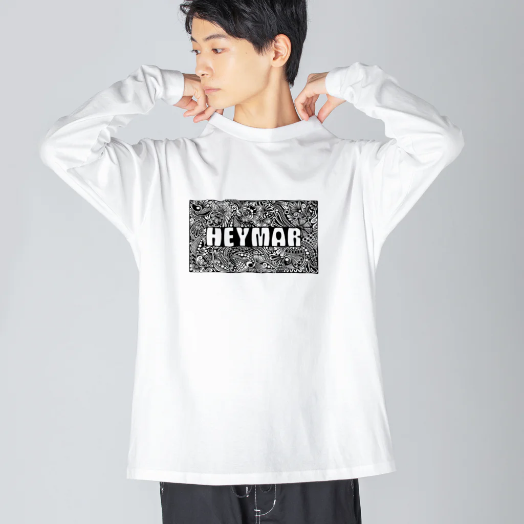 heymar の HEYMARロゴ　黒 Big Long Sleeve T-Shirt