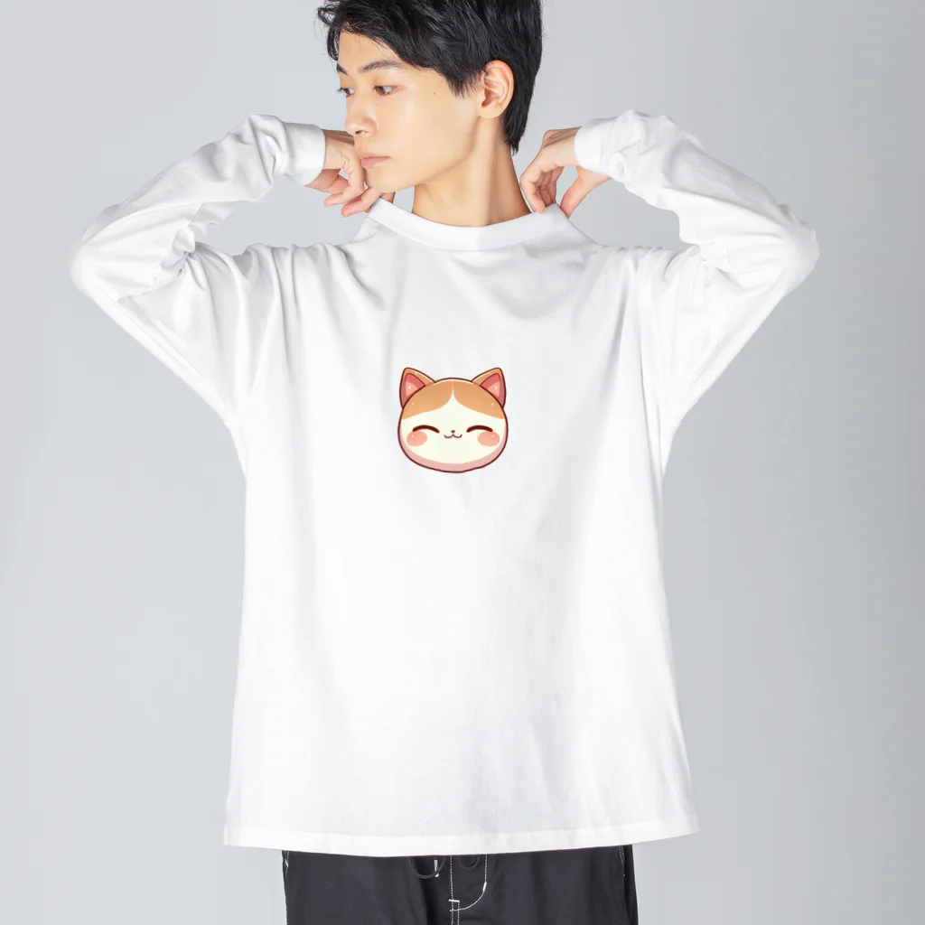 Nekonan Itemsのほっぺたんまるみかん猫 Big Long Sleeve T-Shirt