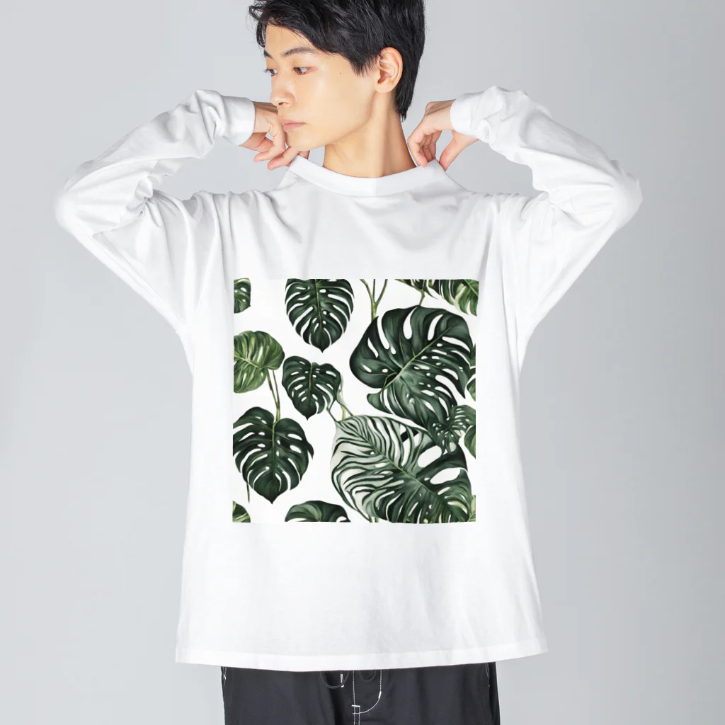 アガベマンの斑入りモンステラグッズ Big Long Sleeve T-Shirt