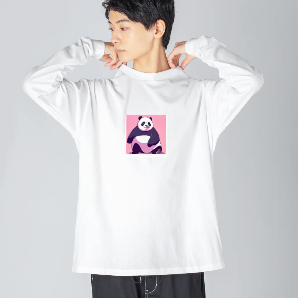 木馬の太っちょパンダ ビッグシルエットロングスリーブTシャツ