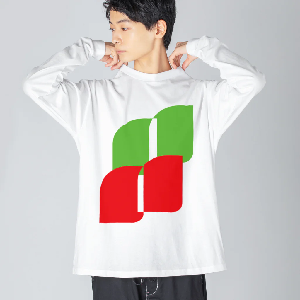 minimaltのミニマリズムデザインな気分　葉っぱ ビッグシルエットロングスリーブTシャツ