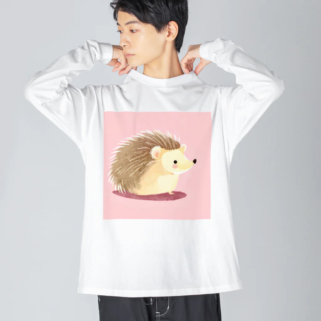 zoo234の可愛いハリネズミ ビッグシルエットロングスリーブTシャツ