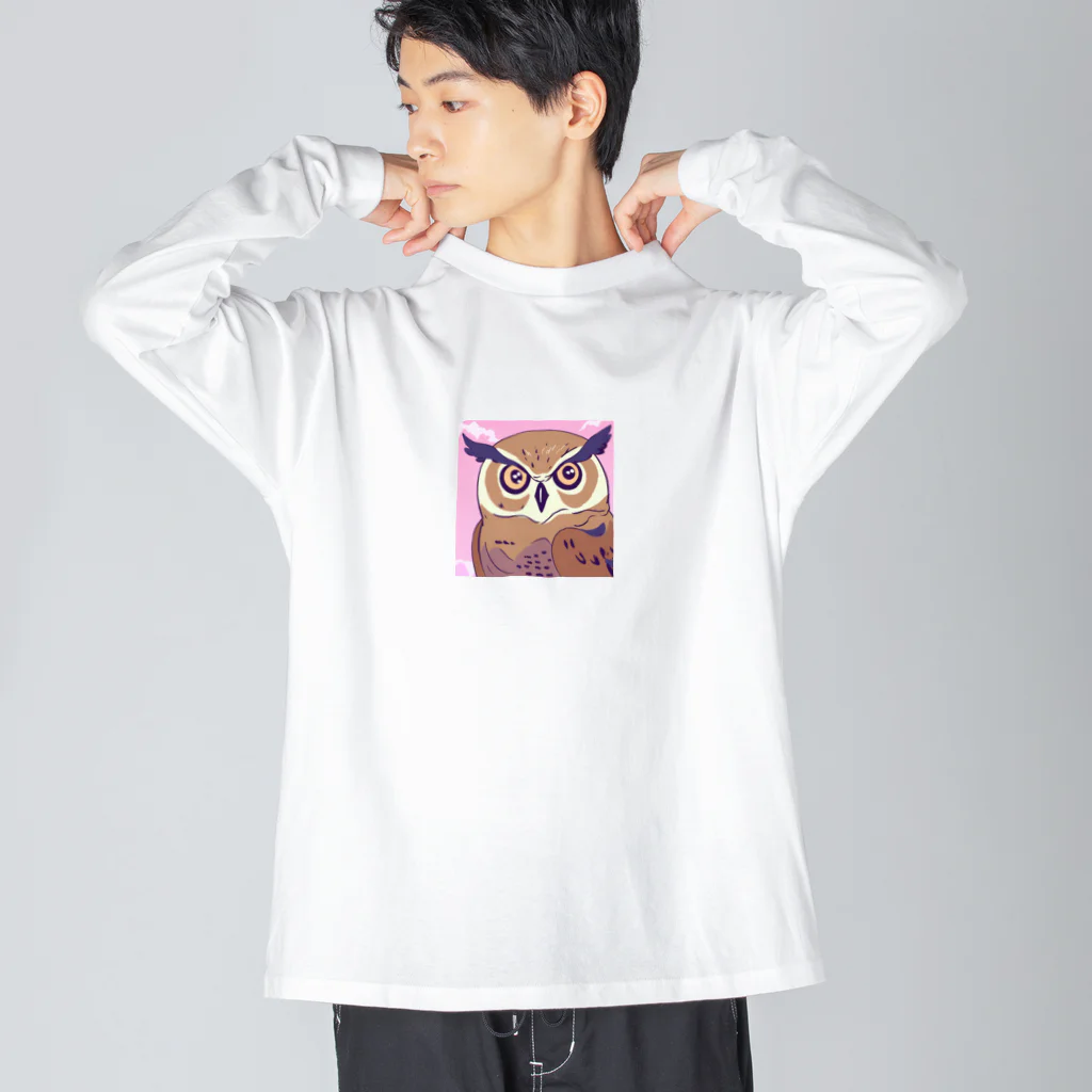 OWIの幸運ふくろうグッズ ビッグシルエットロングスリーブTシャツ