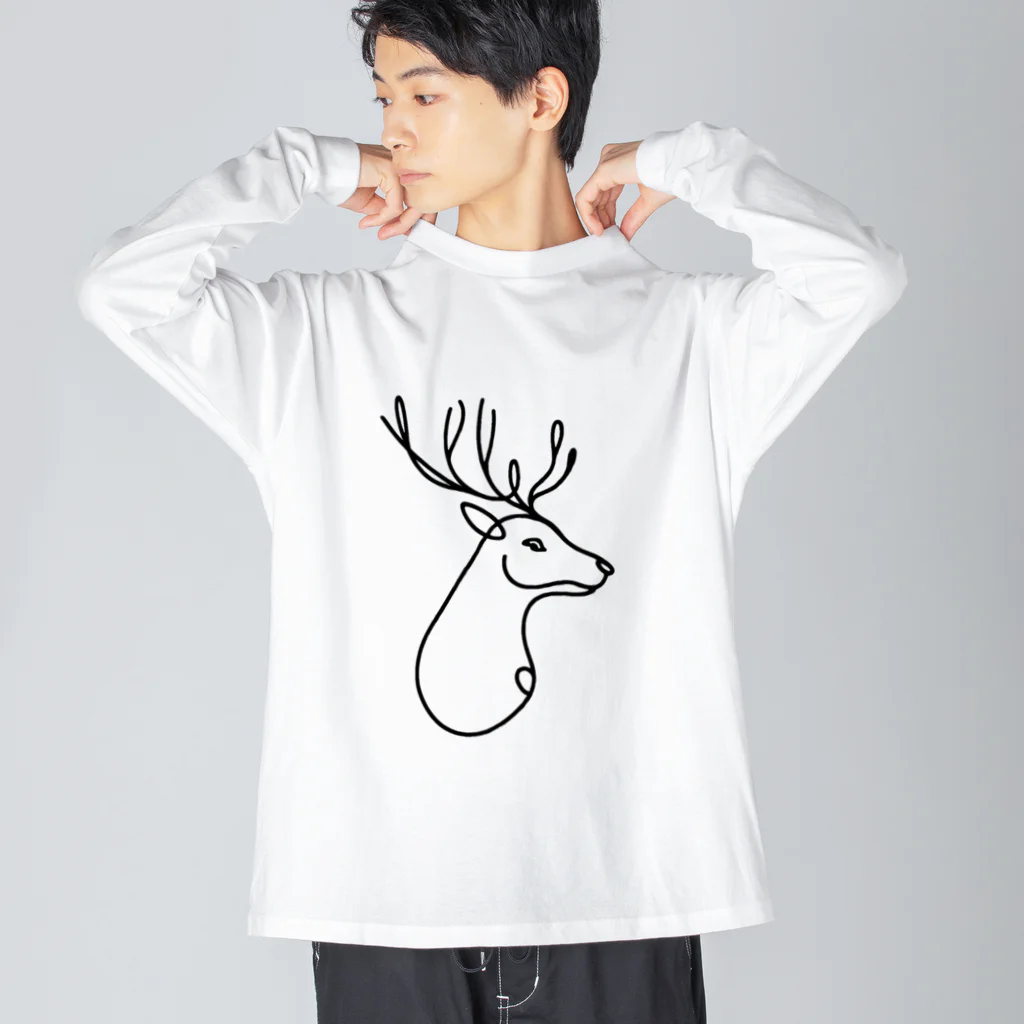 niko&PANDA shopのシンプル・トナカイ Big Long Sleeve T-Shirt