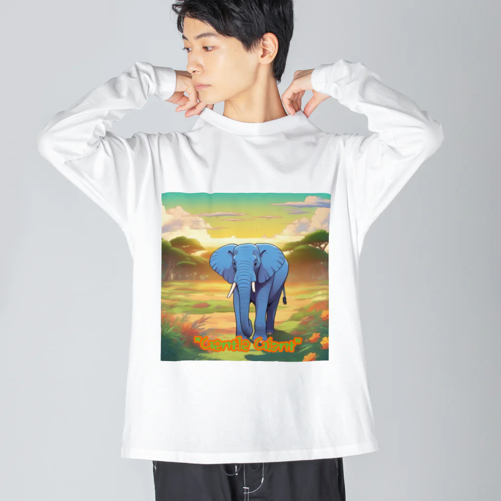 アニマルキャンバスのエレファンシー・アート Big Long Sleeve T-Shirt