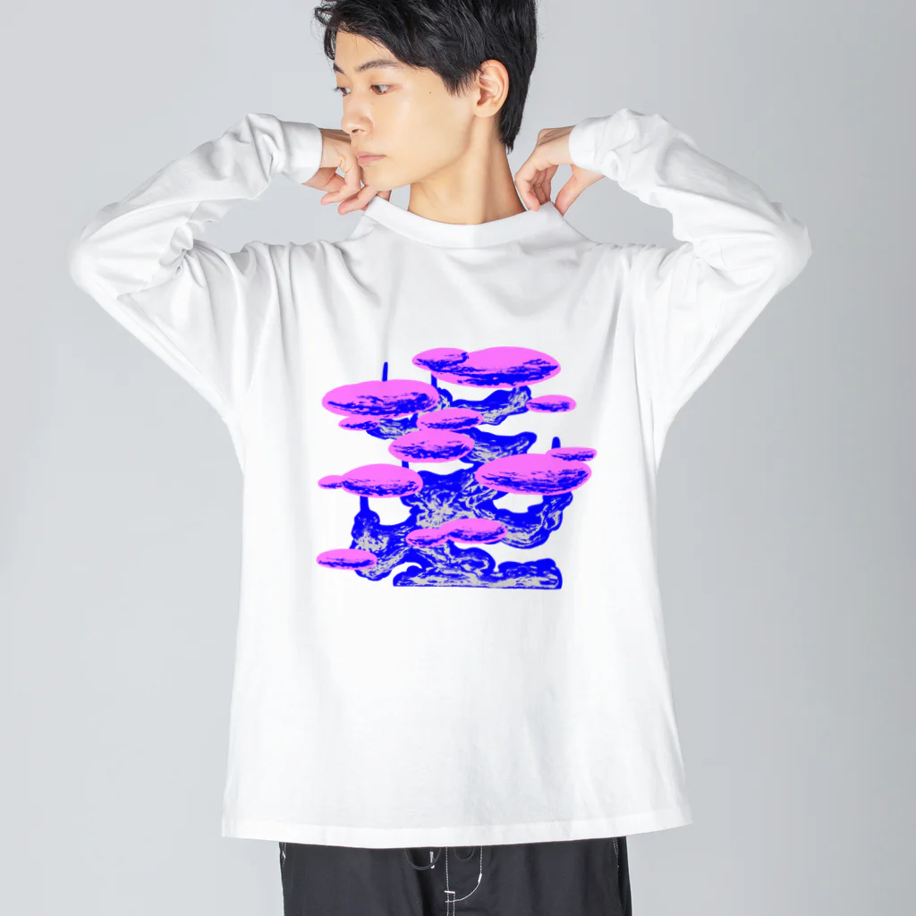 揚げ物のデジタルパイン ビッグシルエットロングスリーブTシャツ