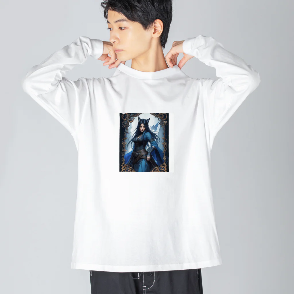 ZZRR12の「狐魔女の蒼き炎」 ： "The Azure Flames of the Fox Witch" Big Long Sleeve T-Shirt