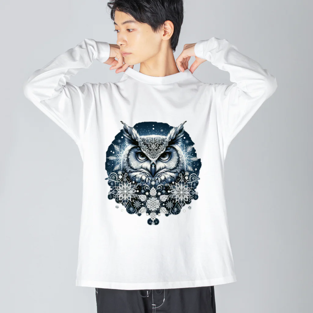 niko&PANDA shopのフクロウリース Big Long Sleeve T-Shirt