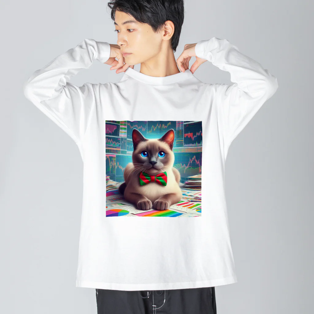 ニャーちゃんショップのトレーダーキャット ビッグシルエットロングスリーブTシャツ