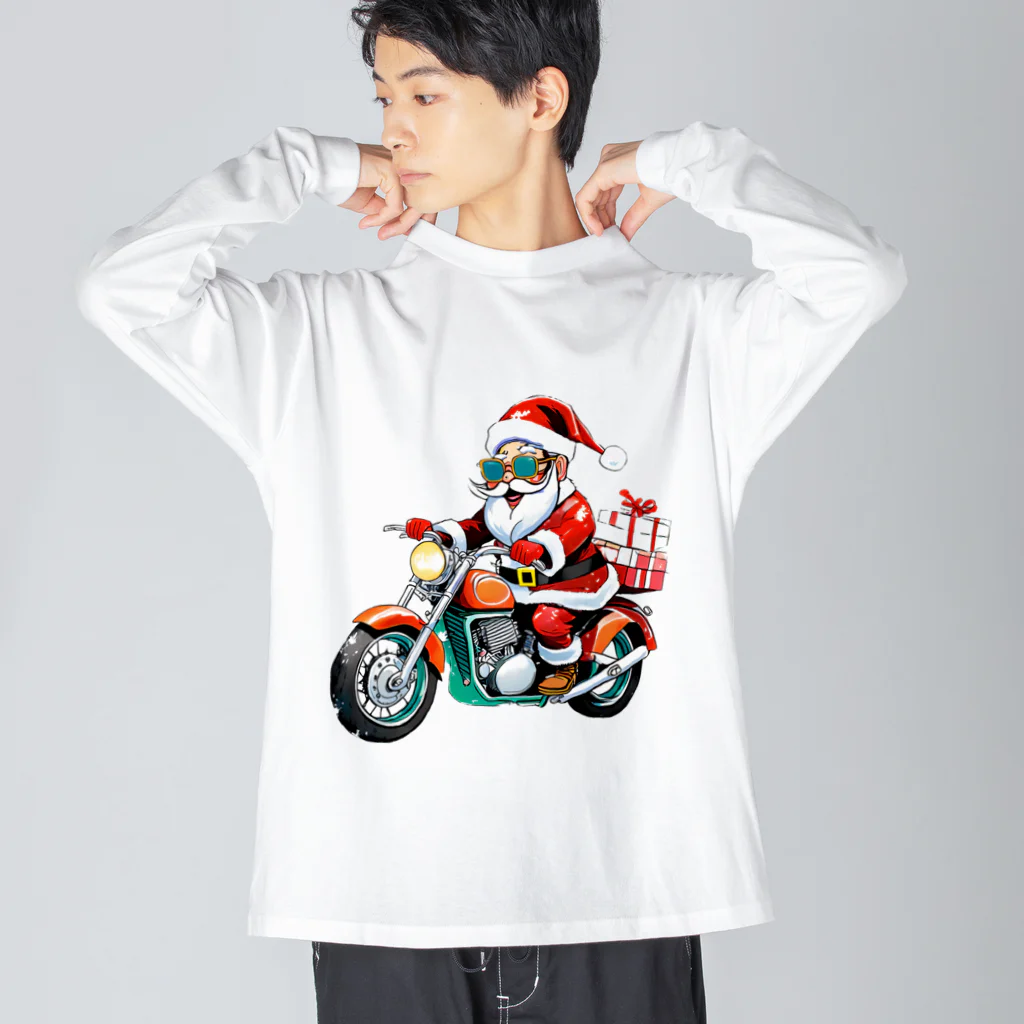 yu_uyふろんてぃあのハーレー好きなサンタ Big Long Sleeve T-Shirt