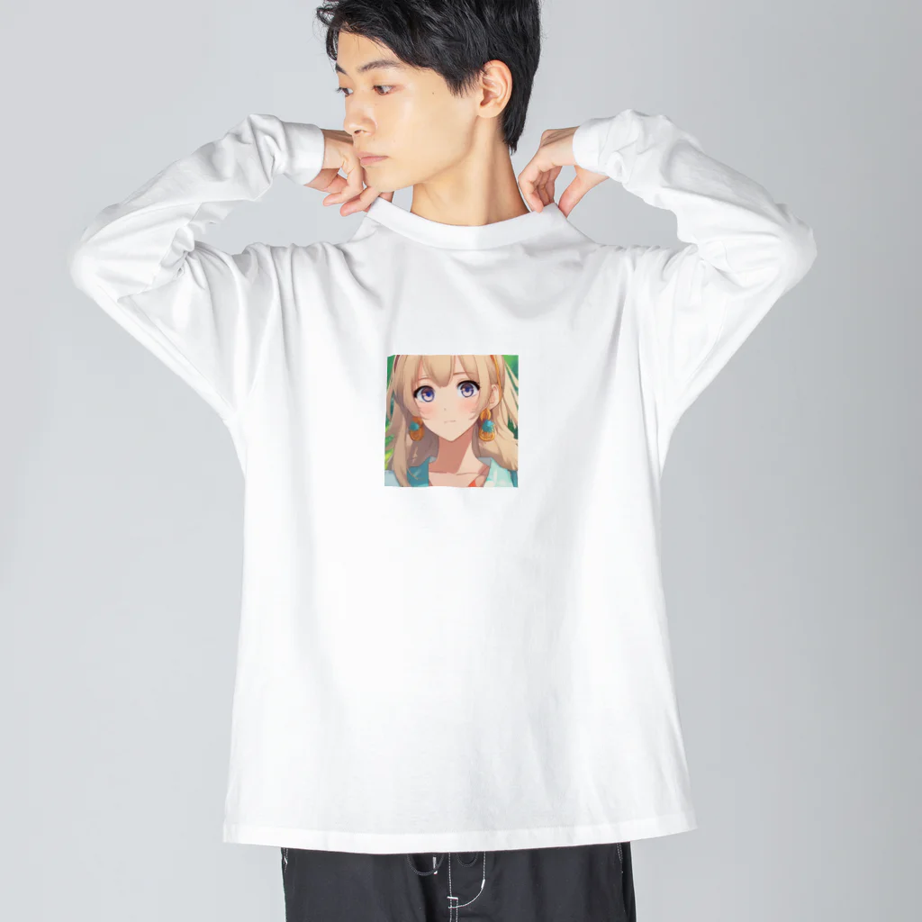 大竹栄喜の見つめる金髪少女 Big Long Sleeve T-Shirt