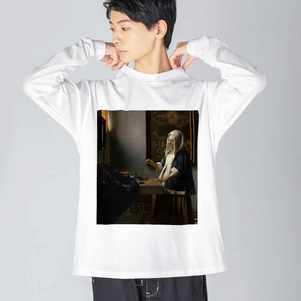 世界美術商店の天秤を持つ女 / Woman Holding a Balance ビッグシルエットロングスリーブTシャツ