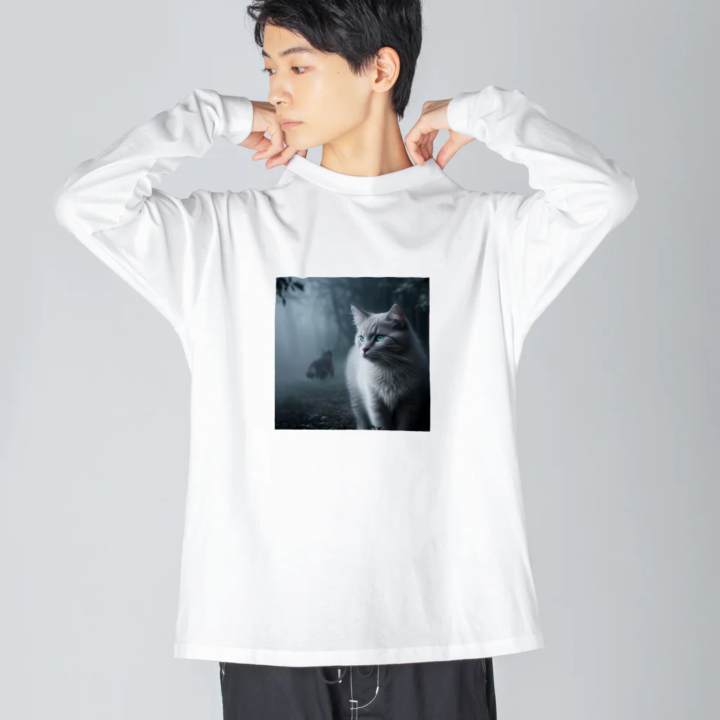 ZZRR12の「境界を見つめる猫の眼差し」 Big Long Sleeve T-Shirt