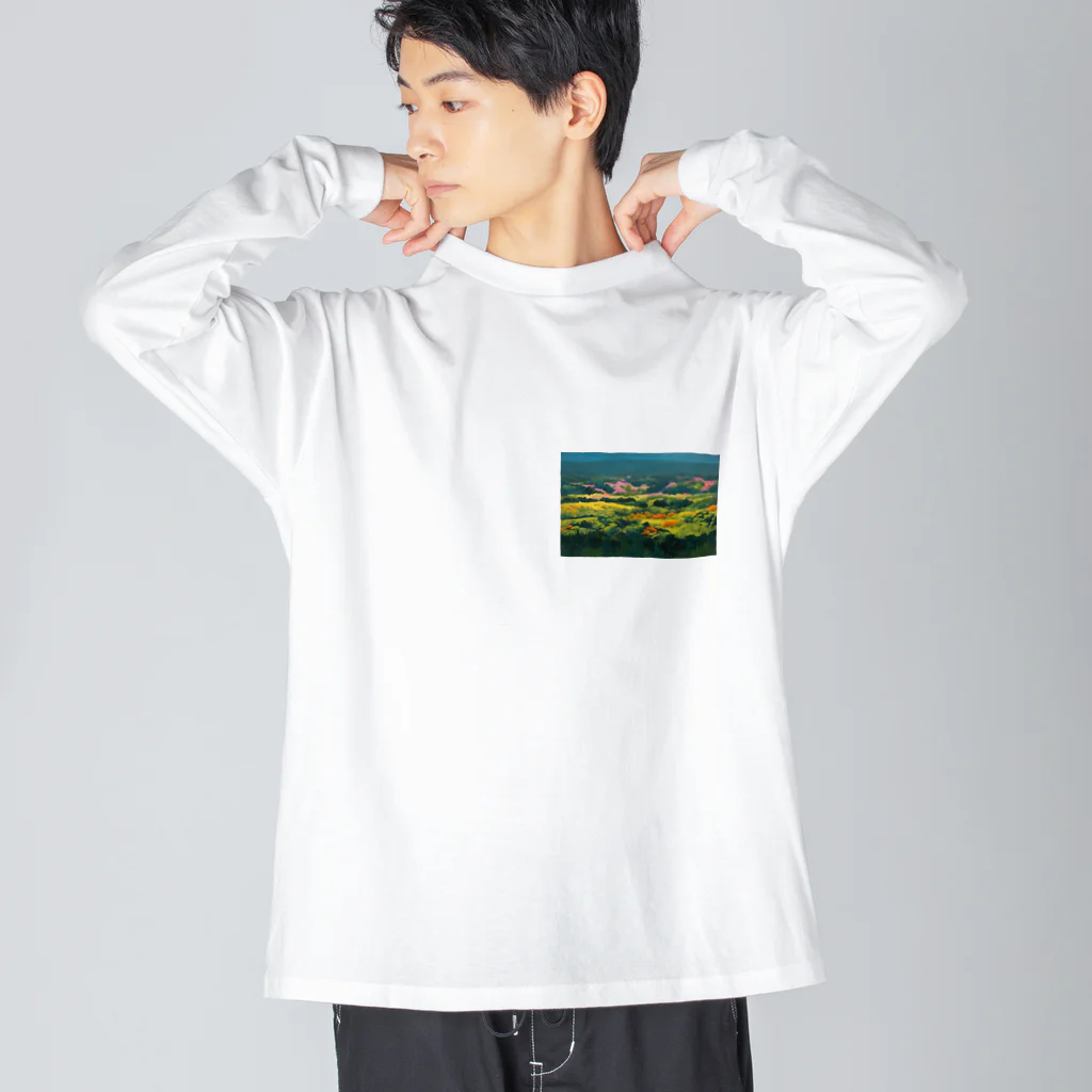 ac jungleの色彩豊かな自然風景 ビッグシルエットロングスリーブTシャツ