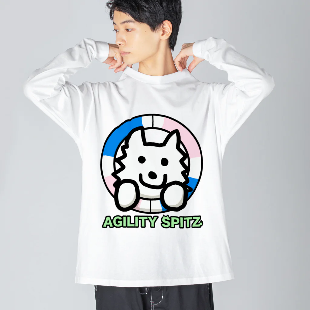 ehime@けだま&もち＆すみのAGILITY SPITZ「タイヤからこんにちは！」 Big Long Sleeve T-Shirt