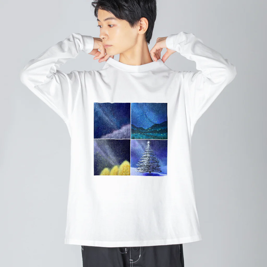 KEIKO's art factoryの「四季と星」の4部作 Big Long Sleeve T-Shirt