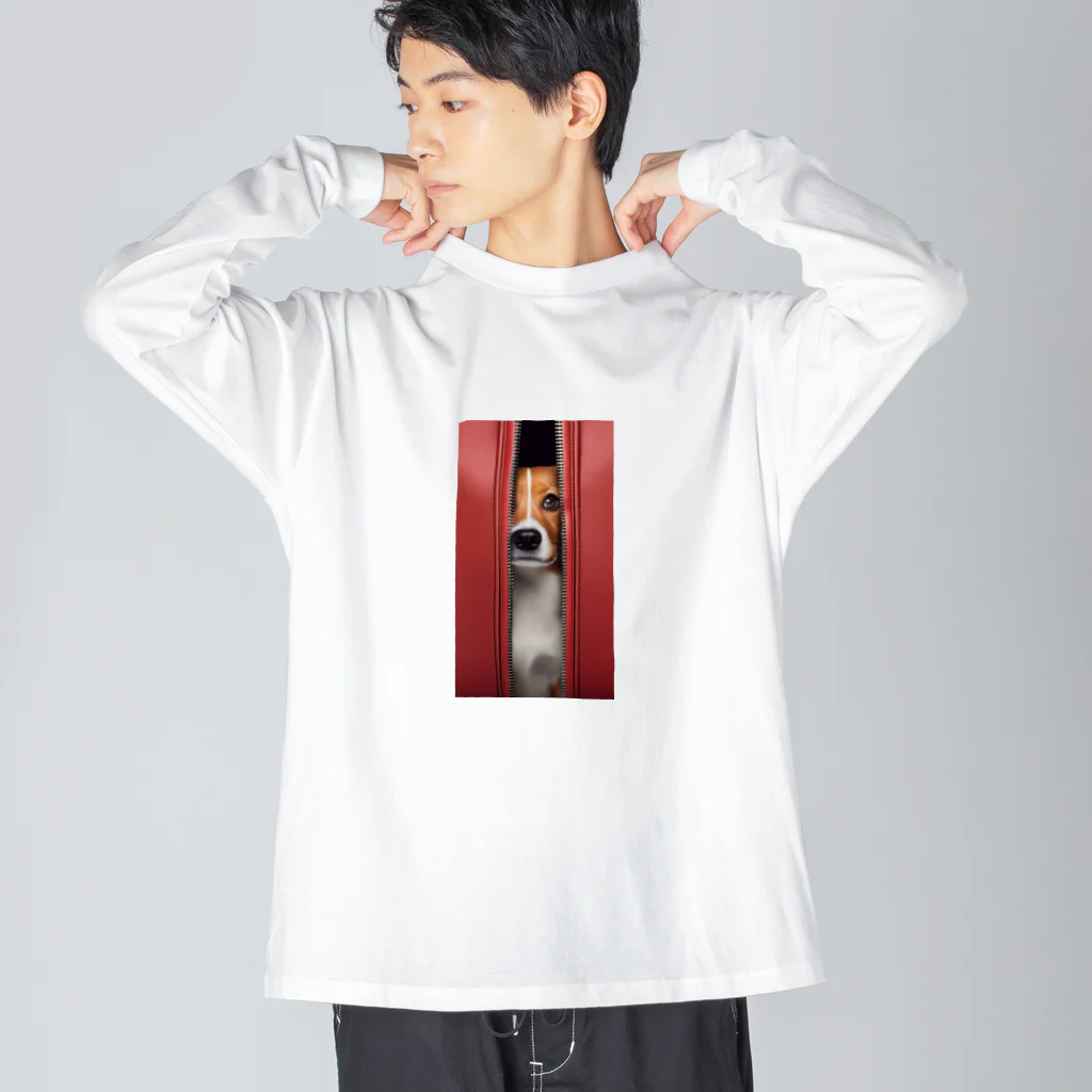 YUTO1126のジッパーから覗く犬 Big Long Sleeve T-Shirt