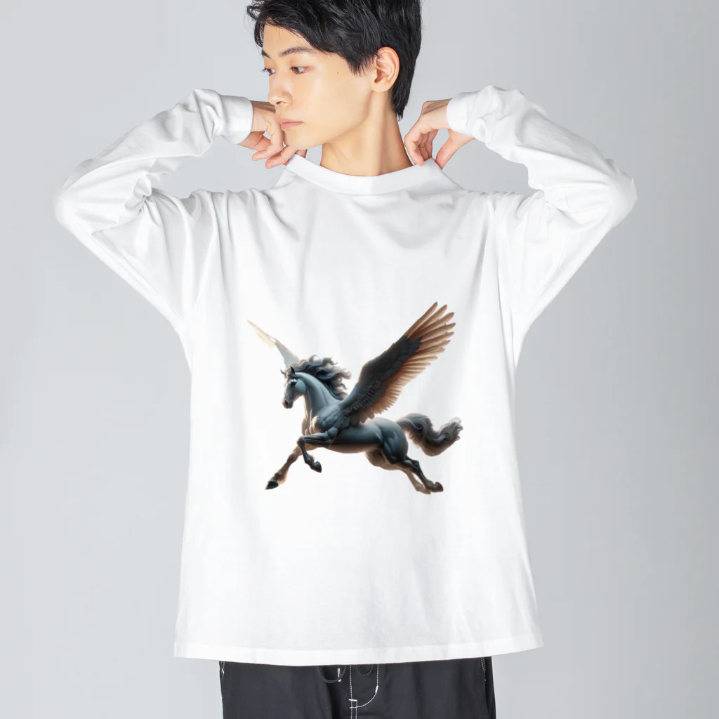 bui0000の幻獣　ペガサス ビッグシルエットロングスリーブTシャツ