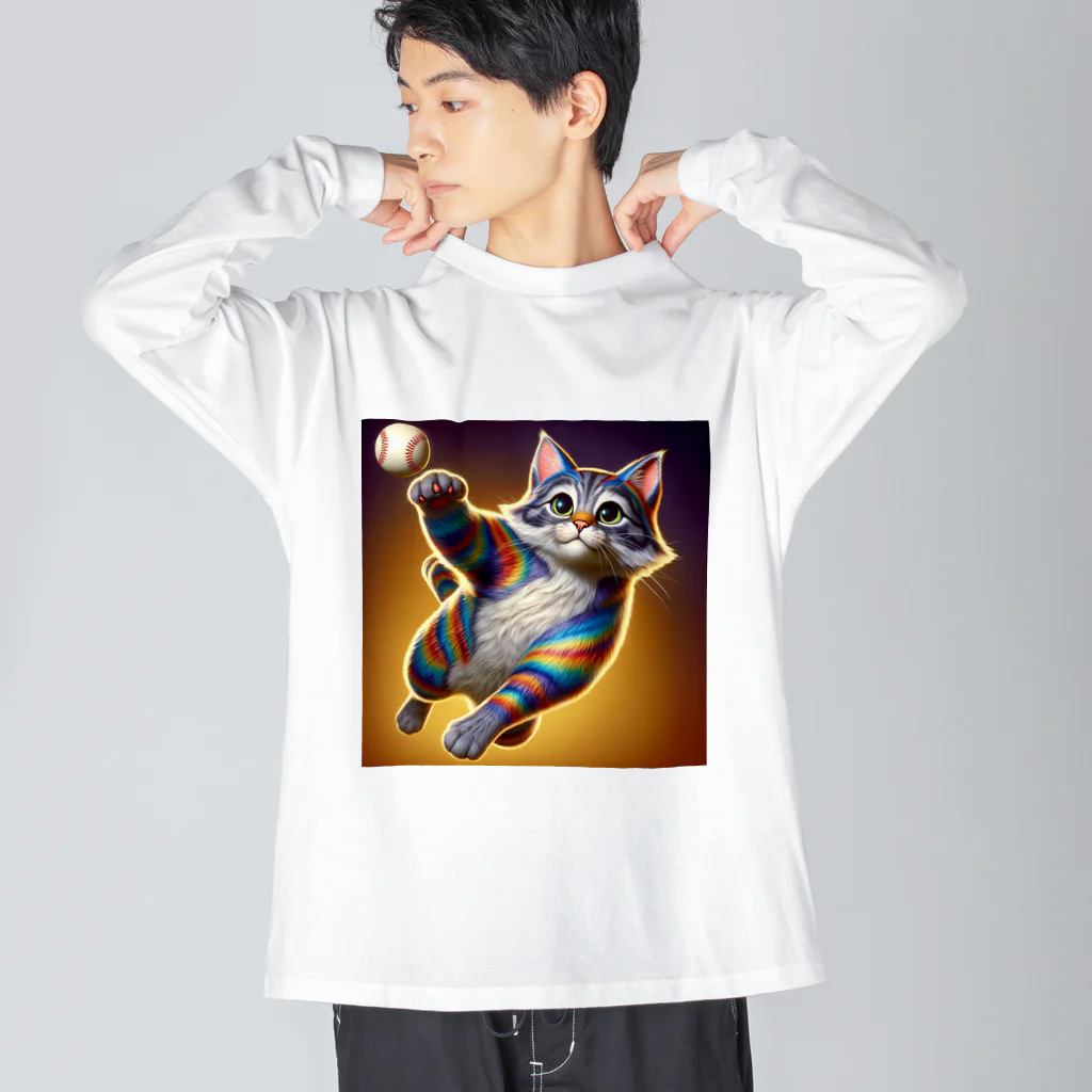 ニャーちゃんショップのジャンピングスローだニャ Big Long Sleeve T-Shirt