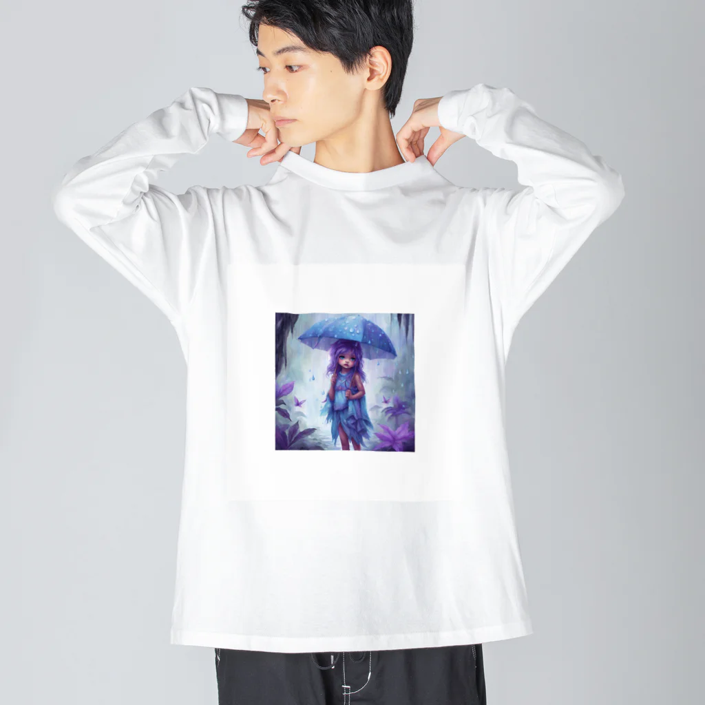 ウィリーの雑貨屋さんのAlone in the Purple Rain ビッグシルエットロングスリーブTシャツ