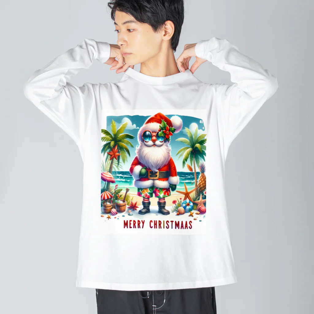 TACHYONJAPANのMerry Christmasシリーズ　サンタのサマークリスマス」 ビッグシルエットロングスリーブTシャツ