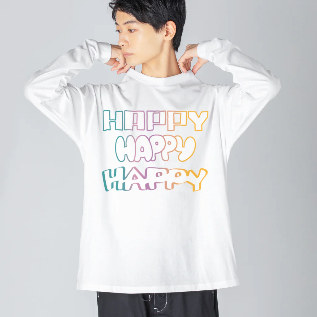 はしくれじゃいSHOPのHAPPYはっぴーハッピー ビッグシルエットロングスリーブTシャツ