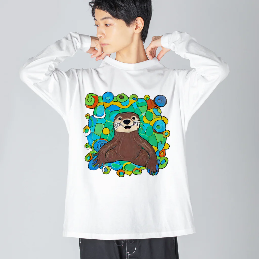 夢幻カワウソくんのお店の夢幻カワウソくん ビッグシルエットロングスリーブTシャツ