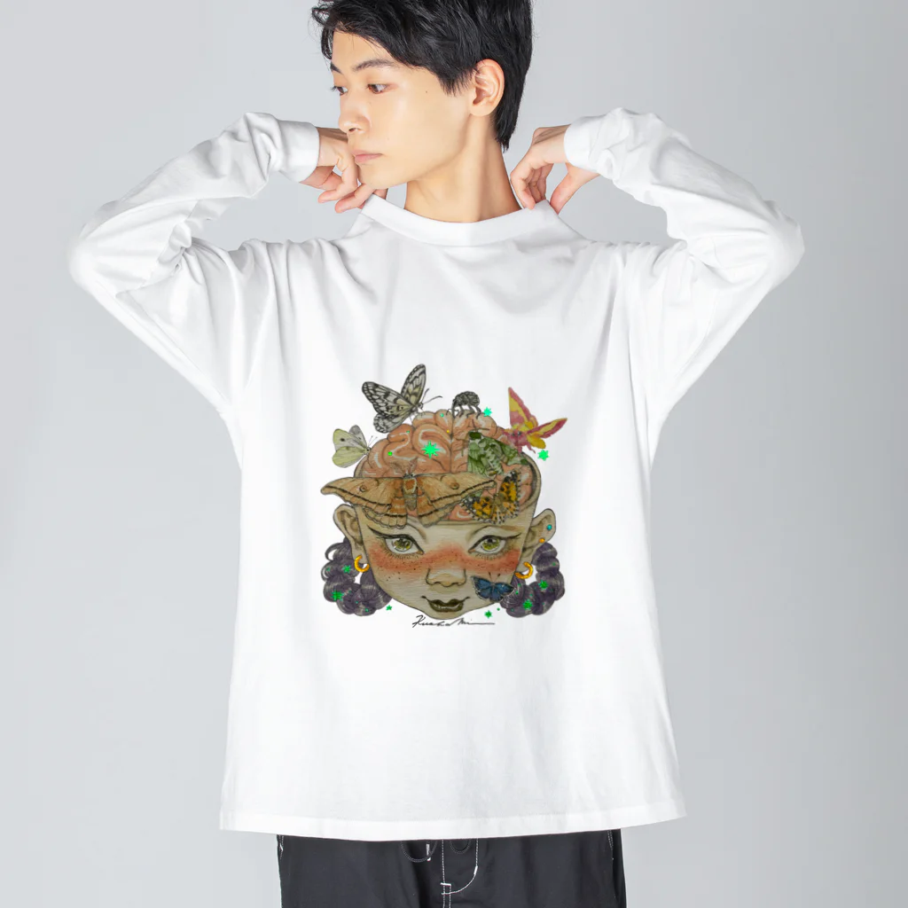 KushaMiの脳汁は夜食 ビッグシルエットロングスリーブTシャツ