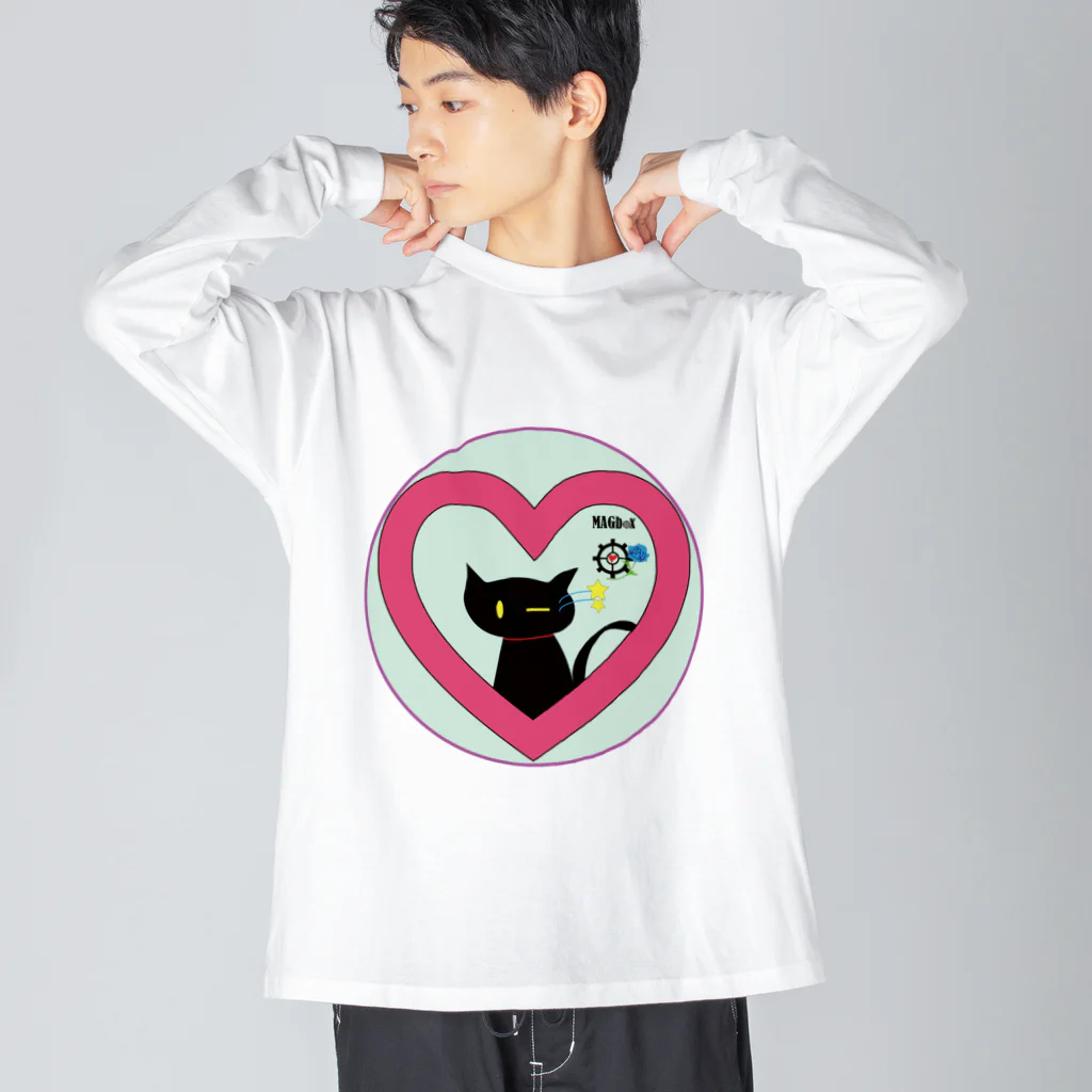 Amasyuiroのmagboxシリーズ　～ウィンク黒猫～ Big Long Sleeve T-Shirt