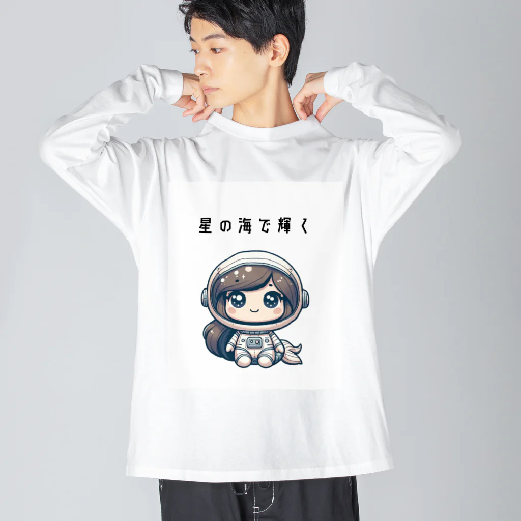 ビーナスキュートちゃんの宇宙のマーメイド ビッグシルエットロングスリーブTシャツ